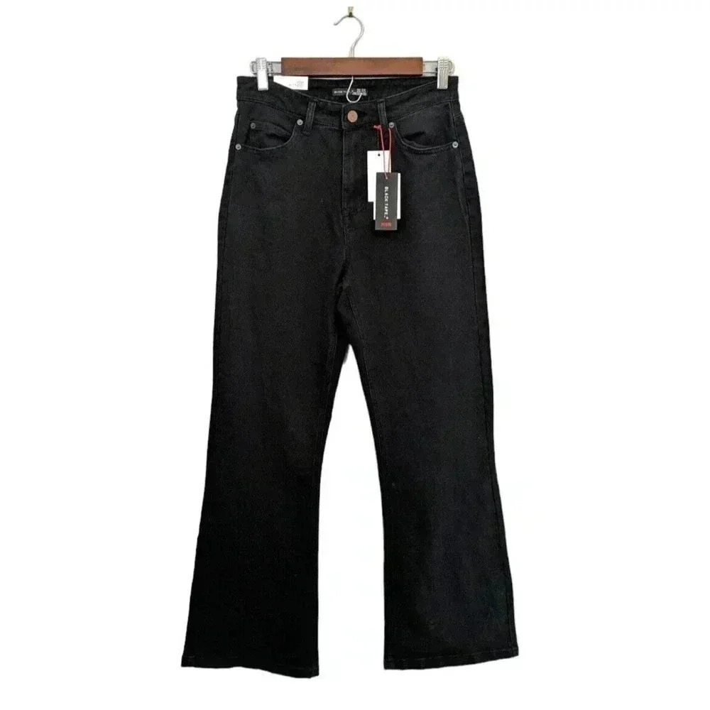 Black Tape Maya Black High Rise Relaxed Flare Jeans New Size 27P Petite Short